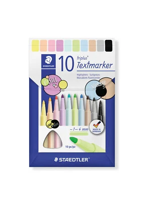 10 Textmarker Staedtler triplus 362 pastell 10er Set Pastell-Farben Marker
