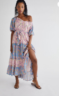 chinese dress ladies Free People Women's Bluebell Maxi Dress, Cool Combo, S at Amazon Women's  Clothing store main image 0