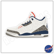 Air Jordan 3 True Blue Window Bumper Sticker Decal Size 3-6in