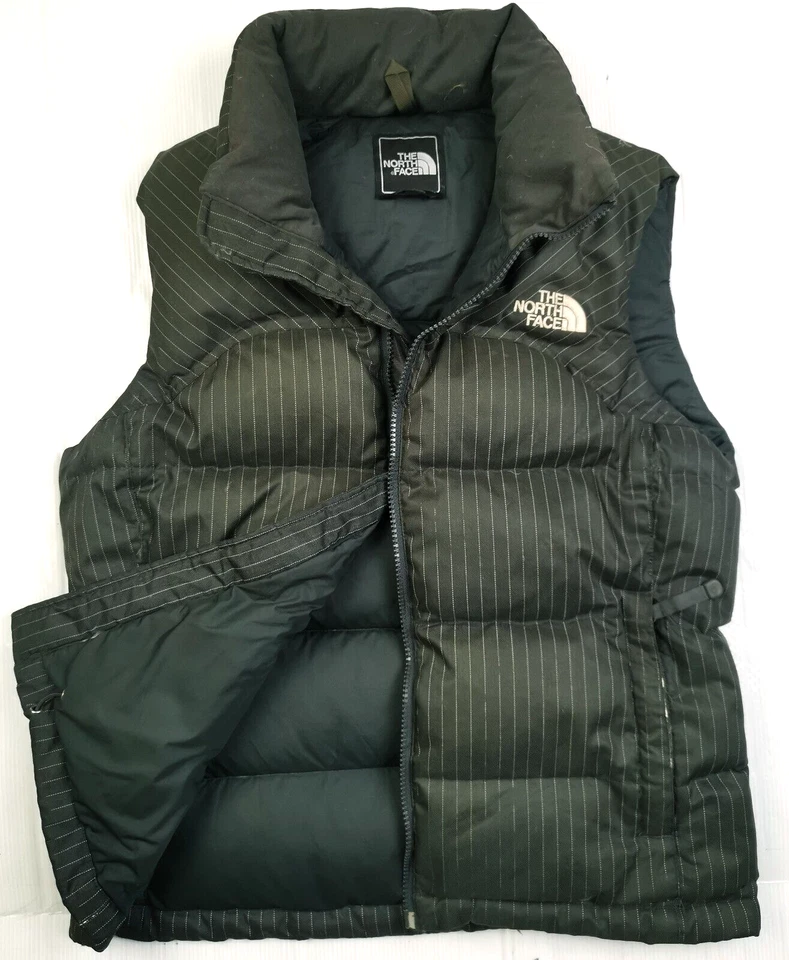 *LO ÚLTIMO CHALECO GRIS A RAYAS ACOLCHADO ACOLCHADO THE NORTH FACE NUPTSE 700 para mujer S Foto 3 de 4