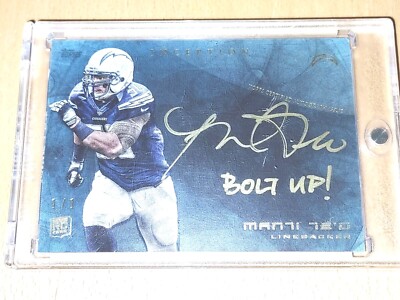 Manti Te'o 1/1 2013 Inception Rookie Autographs Gold Ink Inscriptions BOLT UP!
