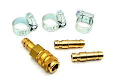 LPG Inline Quick Release 8mm Gas Hose Fittings BBQ Caravan Motorhome FMM + Clips