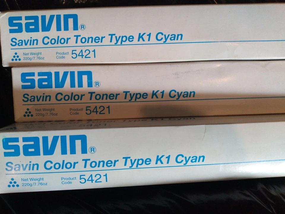 3 Cartuchos de tóner cian Savin 5421 originales 887937 K1 cian (lote de 3) Foto 2 de 2