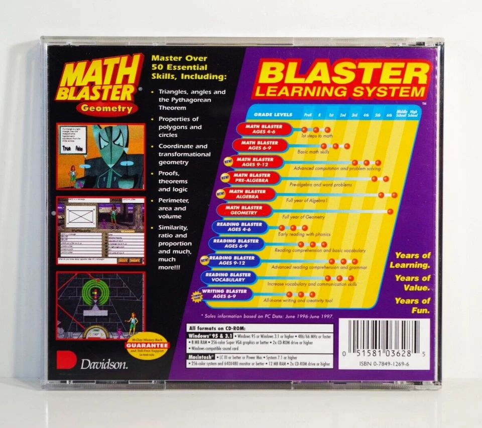 Math Blaster: Geometry (PC CD-ROM, 1996, Davidson & Associates) - VG! - Image 2 of 4