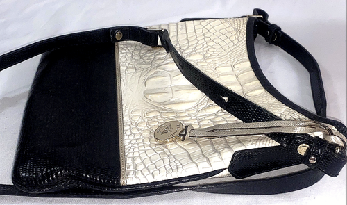 Brahmin Schultertasche Kunstleder Kroko-Prägung Jodi Sugar Reißverschluss schwarz & weiß - Bild 15 von 16