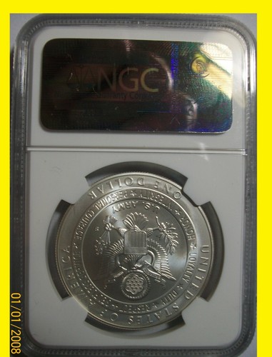 2011 S US ARMY COMMEMORATIVE SILVER DOLLAR EARLY RELEASES NGC MS70 BLUE LABEL - Picture 4 of 4
