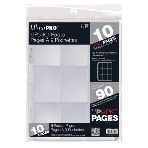Ultra PRO 10 Ct 9 Pocket Pages for Sports Trading Cards Clear Protector Storage