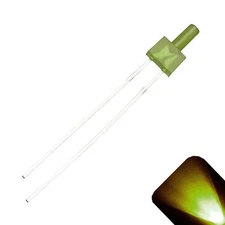 50 x 2mm Tower Yellow Diffused LED Super Ultra Bright Lighthouse LEDs Gold Build