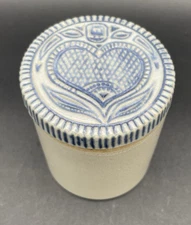 Prestige Place Museum of American Folk Art Blue Heart EMPTY Clay Jar Cottagecore