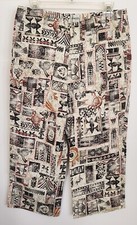 Vtg Chicos 1 Crop Pants Aztec Mid-Rise Straight Zip Back Pockets Ltwt Stretch