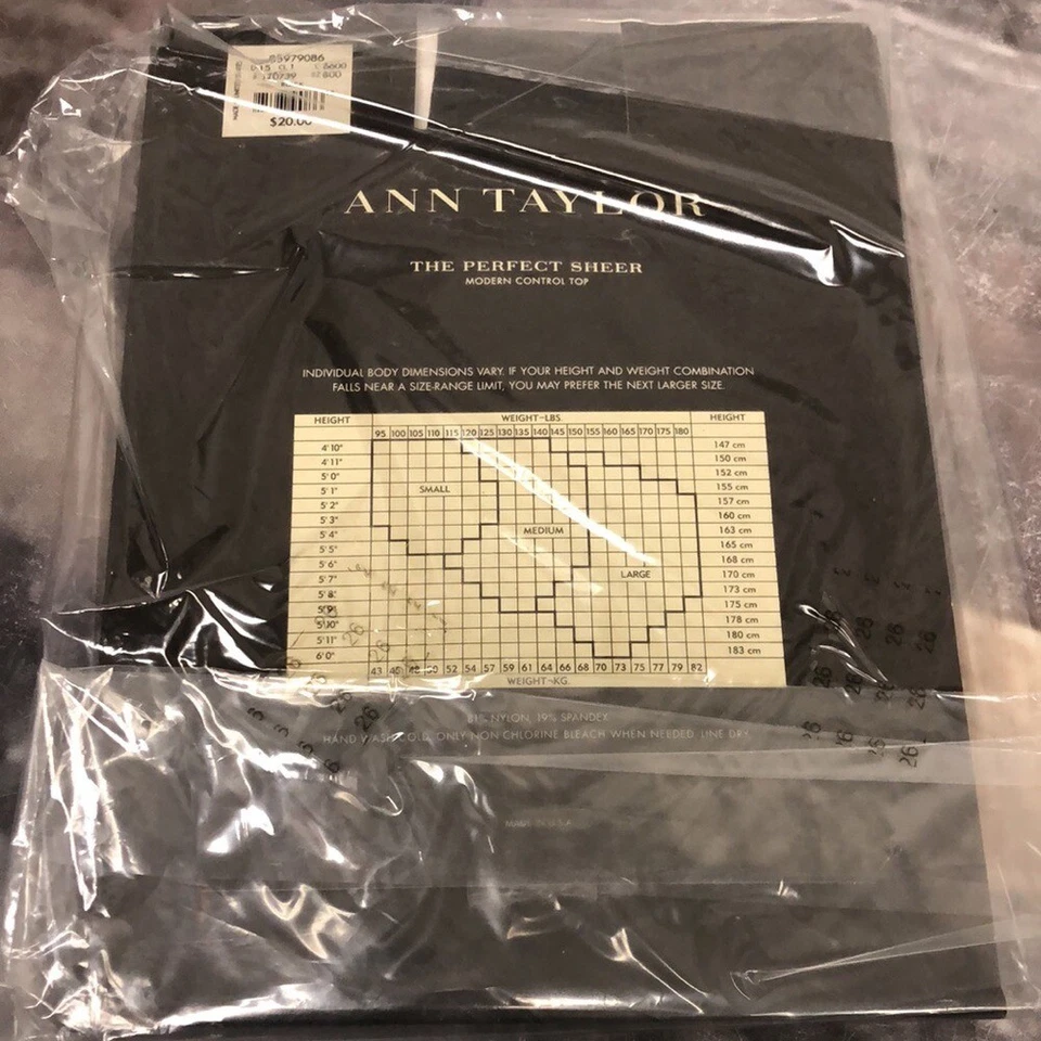 2 x Pantimedias Ann Taylor The Perfect Sheer Black L Modern Control Top 170739 Foto 4 de 4