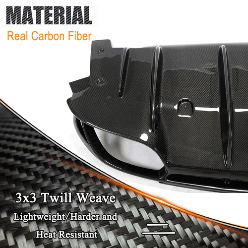 For Alfa Romeo Giulia Base 952 2017-20 REAL Carbon Rear Bumper Diffuser Spoiler - Bild 8 von 14