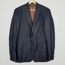 CALIBRE Mens Size 40 Dark Grey Cotton Denim Blazer Jacket