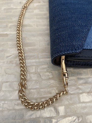 Coach Envelope Wallet Colorblock Denim and pebble leather Gold/Denim Multi C3317 - Picture 8 of 9