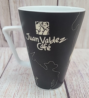 Juan Valdez Cafe Coffee Mug Cup Black Beige White Silhouette Man Mule