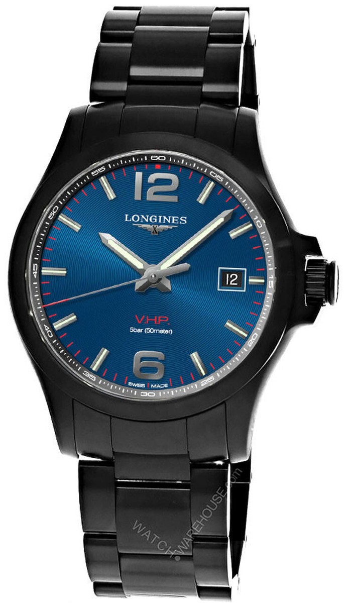 Longines Conquest V.H.P 43MM Quartz Blue Dial SS Men's Watch L3