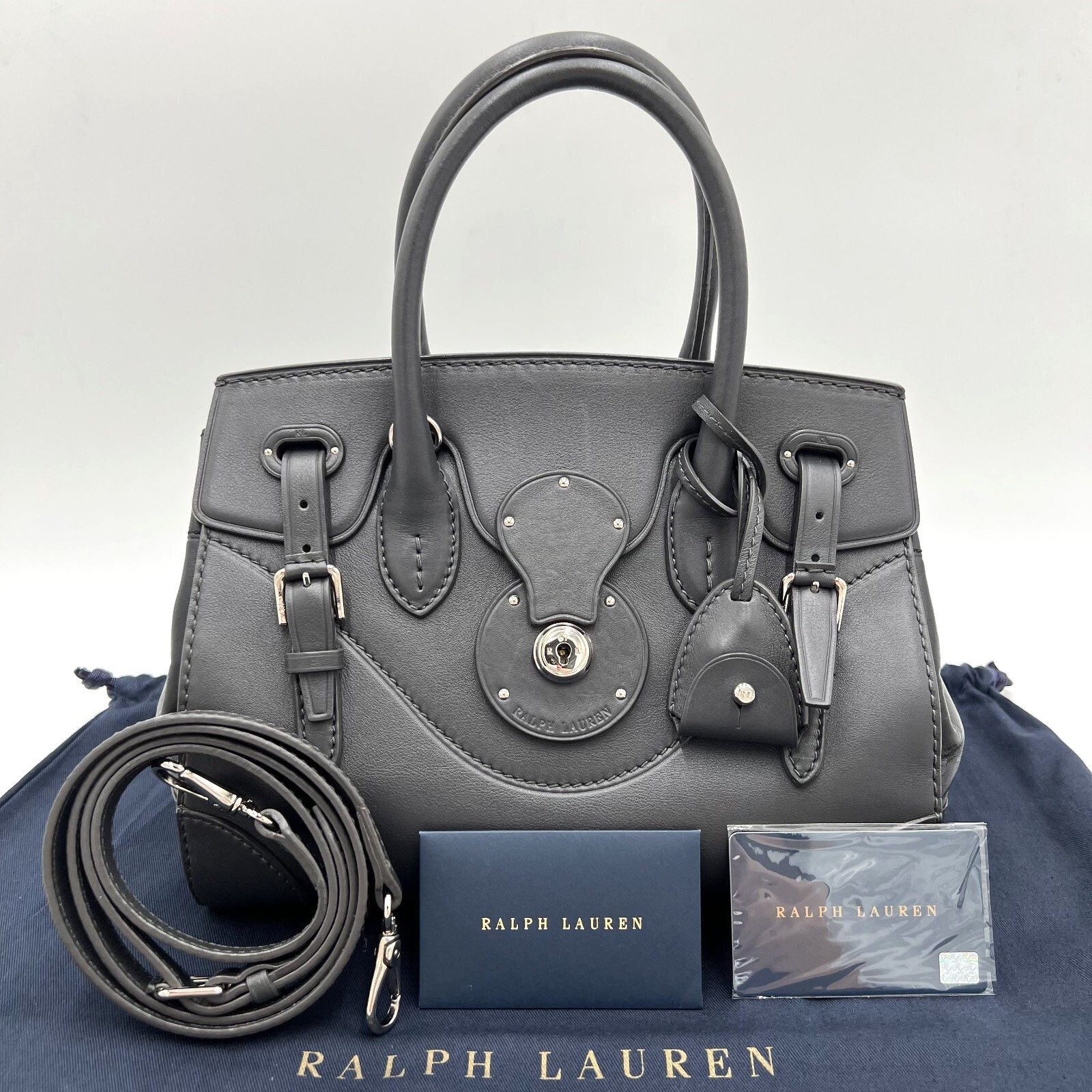 Ralph Lauren Ricky Soft Leather Handbag Shoulder Bag 2way Japan Exclusive USED
