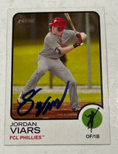 JORDAN VIARS SIGNED 2022 TOPPS HERITAGE MINOR LEAGUE BASEBALL CARD AUTO