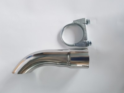 2'' 51mm i/d Clamp-On Curl Down Exhaust Stainless Polished Tailpipe 