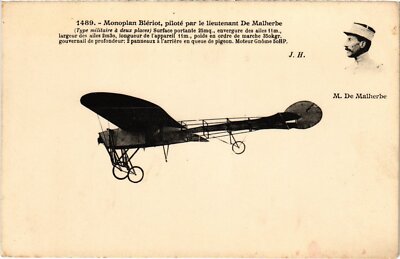 PC AVIATION PILOT AVIATOR DE MALHERBE MONOPLAN BLÉRIOT (a54905)