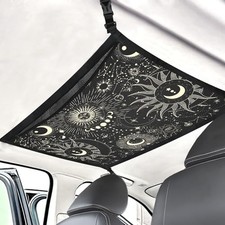 Planet Car Ceiling Cargo Net Pocket Hanging Storage Bag with Zipper 31.5"x21....