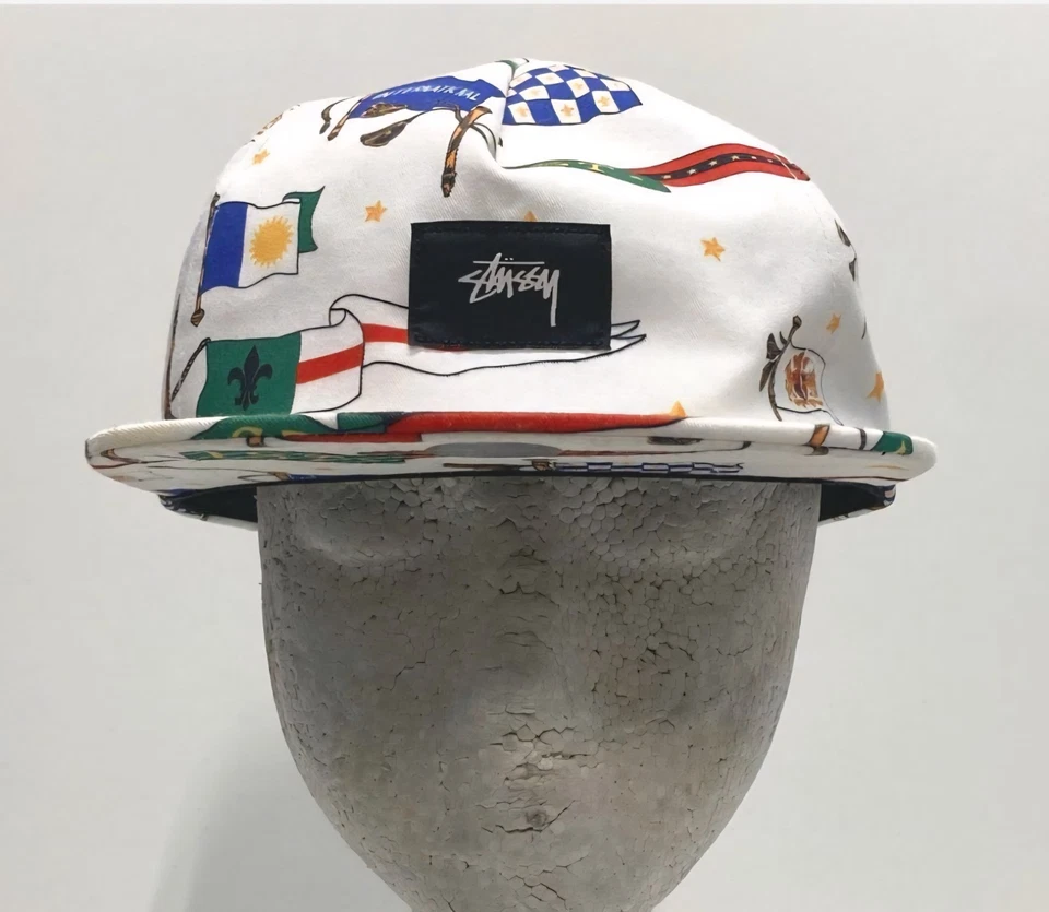 Stussy Men's Snap-Back Hat Cap Flags Vintage International - Image 2 of 4