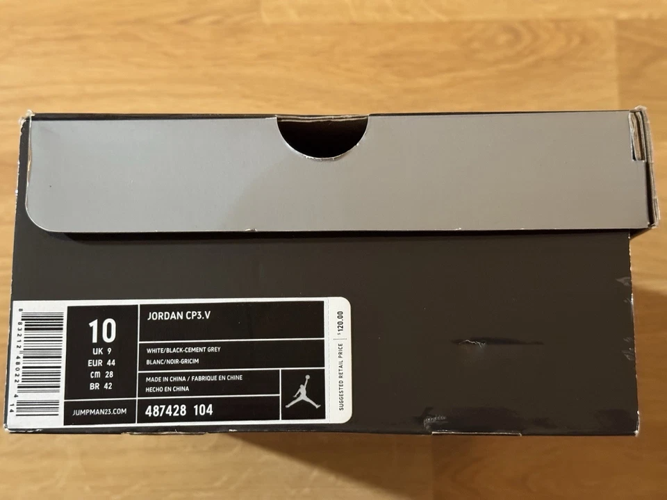 Jordan CP3.V Blanco/Gris Cemento Talla Hombre US10 Solo Caja Foto 2 de 4