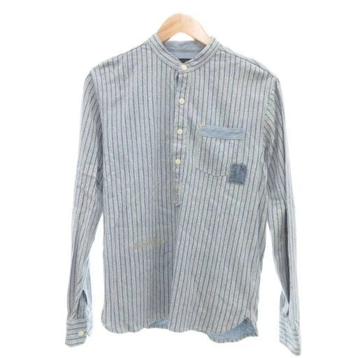RRL STRIPE HENLEYNECK ストライプ ヘンリーネック Lauren Ralph Lauren Henley Striped Casual Button-Down Shirts for