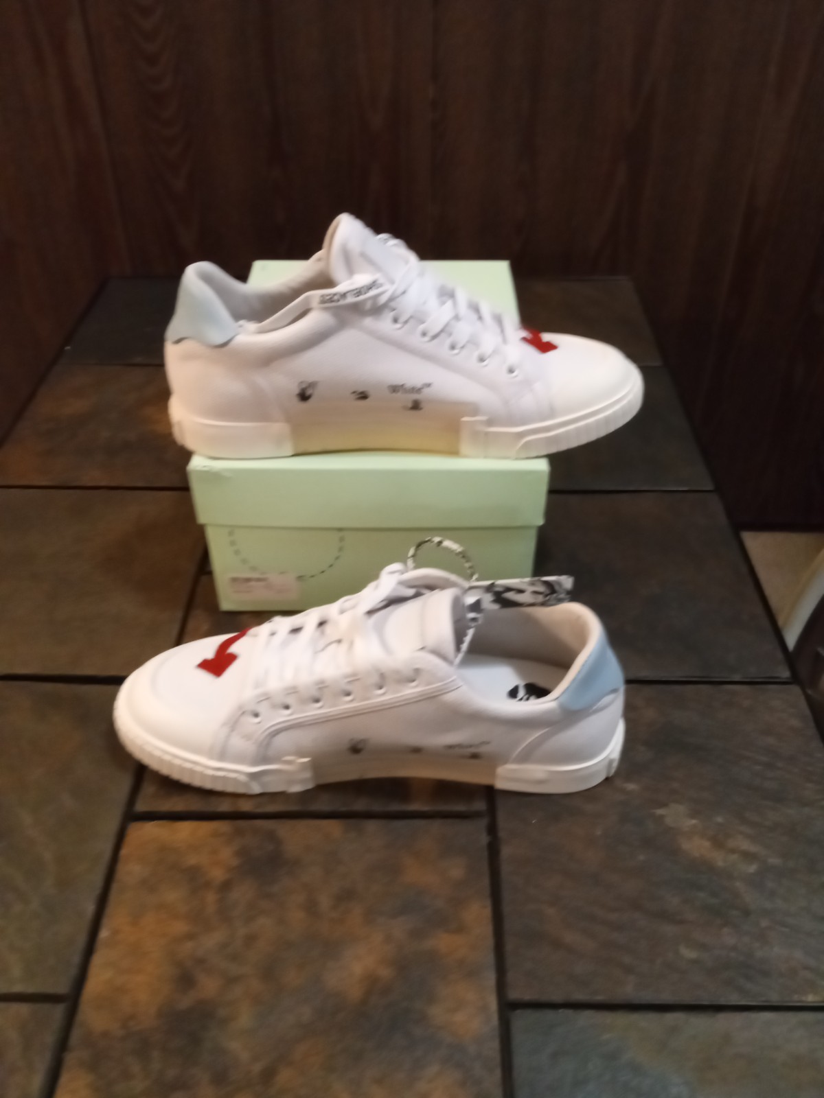 Off-White Arrow Vulcanized Low "Rare" White-Red size 9 (42) image 3