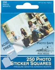6er Pack - Foto Aufkleber Quadrate 0,5" 250/Pkg - Weiß - PSM-2