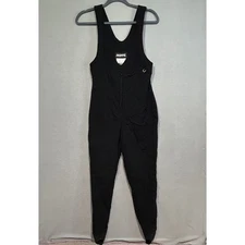 Vintage Roffe Women's Black Ski Snowsuit Size 10 Jumpsuit Bib Pants zip USA