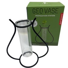 Geo Vase Propagation Station By Kikkerland Glass Tube With Metal Stand Green Box