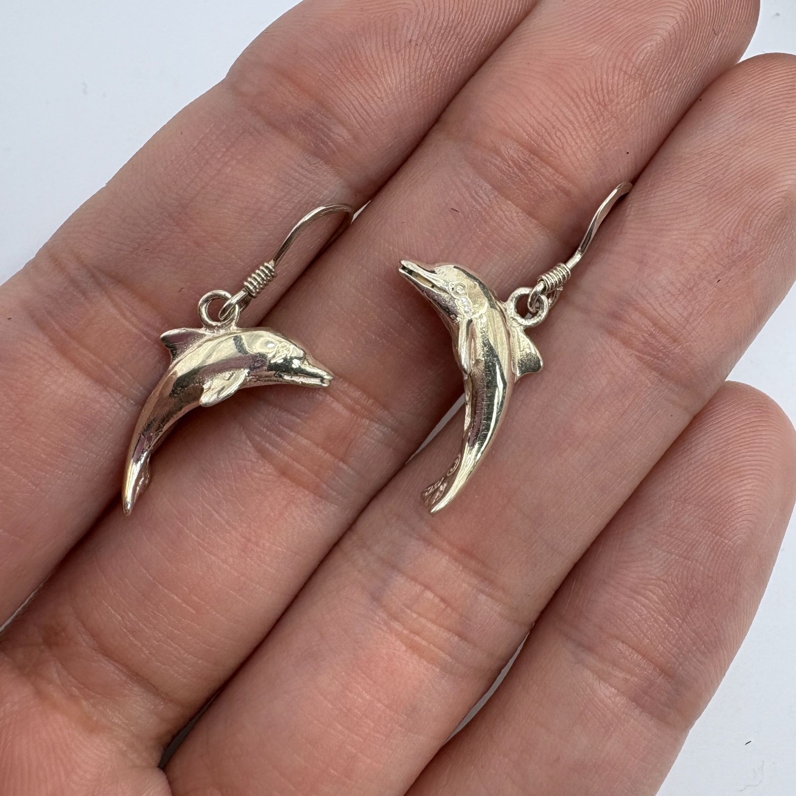 Dolphin Three Dimensional Dangle Earrings Sterlin… - image 6