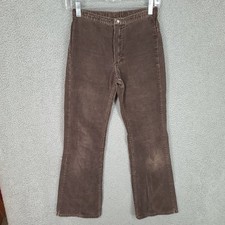 Vintage Wrangler Pants Womens Misses 7 8 Slim Cowgirl Bootcut Corduroy Brown