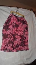 CATO, BROWN OVER PINK,FLORAL SKIRT.SIZE L WAIST 38 DISPLAY MODEL