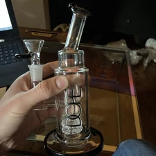 Ultra Thick Glass Tobacco Waterpipe/Oil Rig Nice Bowl included 8.5in