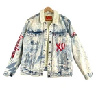 The Weeknd x Levi's Sherpa Denim Jacket Mens XL Acid Wash Denim Graphic Print