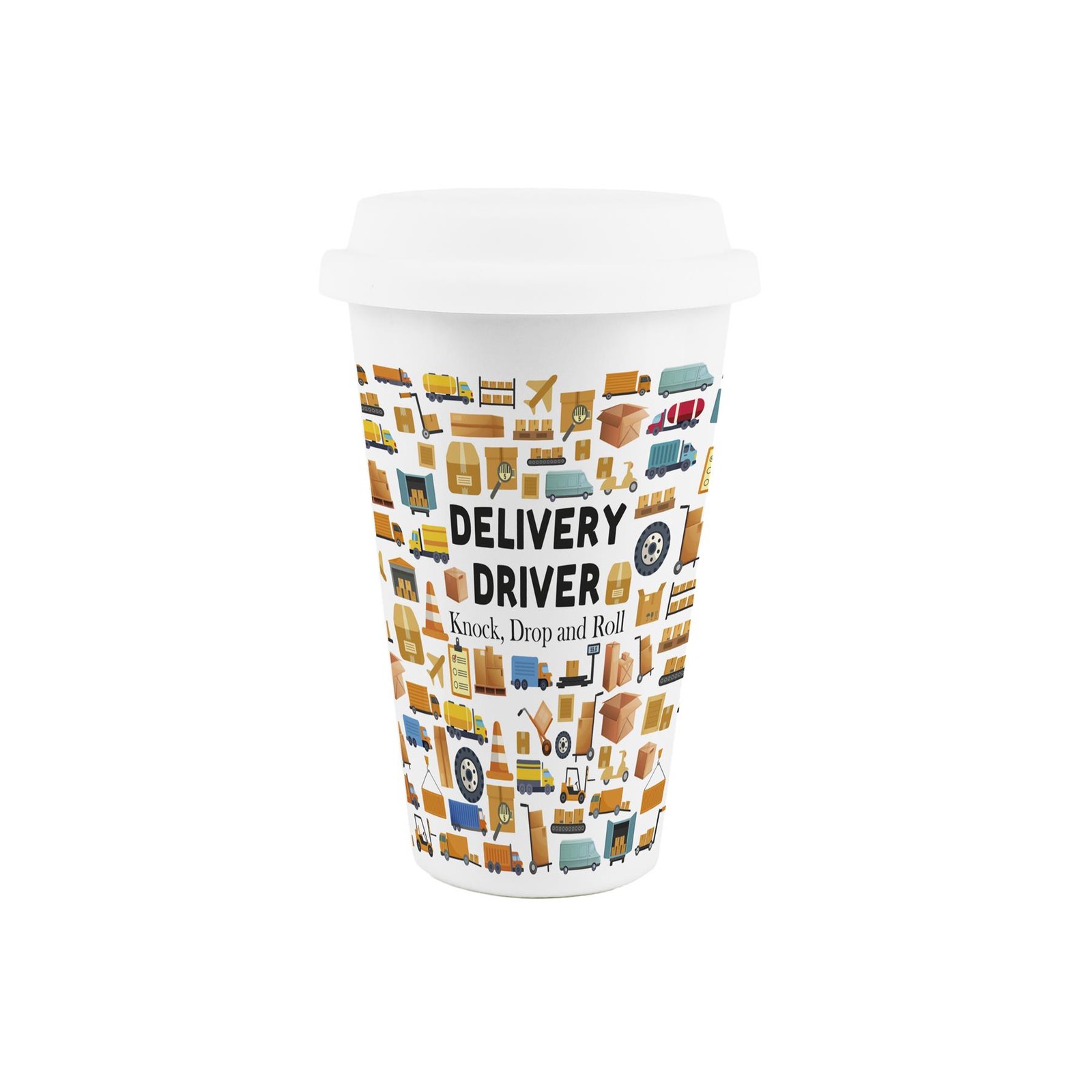 Delivery Driver Ceramic Travel Mug - Reusable Double-Walled Drinks Cup Gift