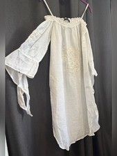Zara Boho Off-Shoulder Embroidered Tunic Dress 100% cotton woman small
