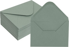 Green Envelopes 4 x 6 Inch, 50 Pack, A4 Size Blank 4 1/4  X 6 1/4  , 120gsm V-fla