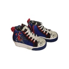 MARVEL SPIDER-MAN GROUND UP Toddler's Sneaker Blue/White/Red Size 7 Hightop