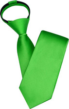 3.15" 8cm Mens Solid Satin Tie Pre-tied Adjustable Zipper Necktie for Business