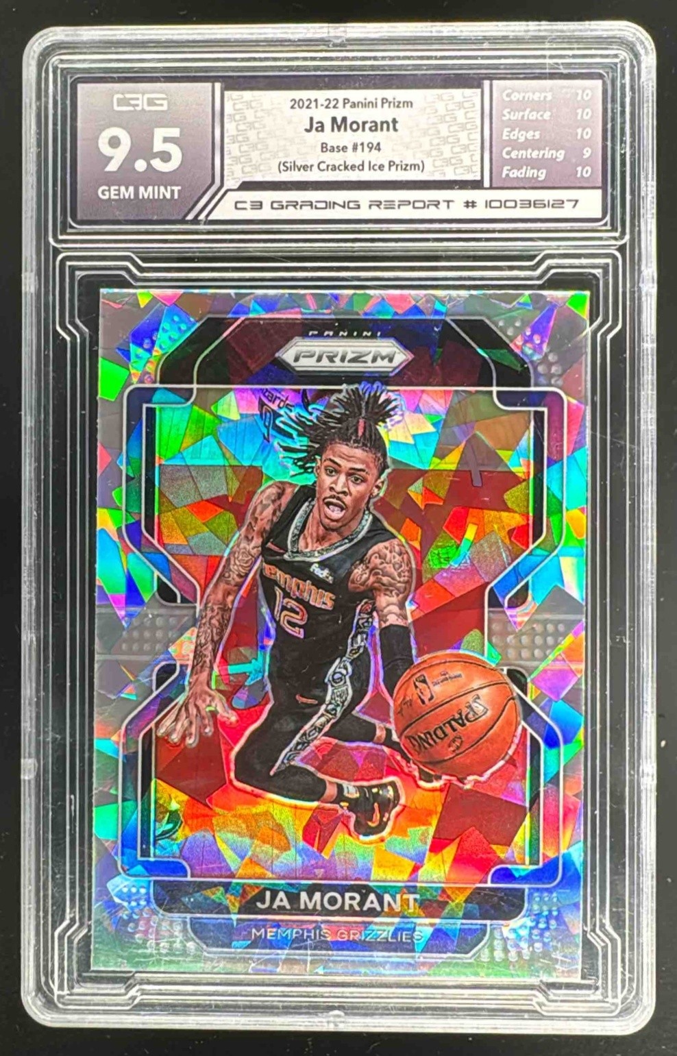 Ja Morant 2021 Panini Prizm #194 Ice C3G 9.5