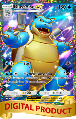 #ad Pokemon Pocket TCG Card 2 Star Full Art Blastoise EX Genetic Apex DIGITAL $6.99