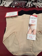 NWT 2 Pairs Shaping Level A Lot Red Hot by Spanx Panties Size Medium .