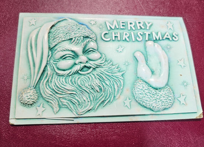 Santa Claus Christmas Postcard Edon plastic co Children's hospital 1958 used
