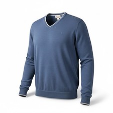 Brooks Brothers Red Fleece Sweater Mens XL Blue Extra Fine Merino Wool Logo