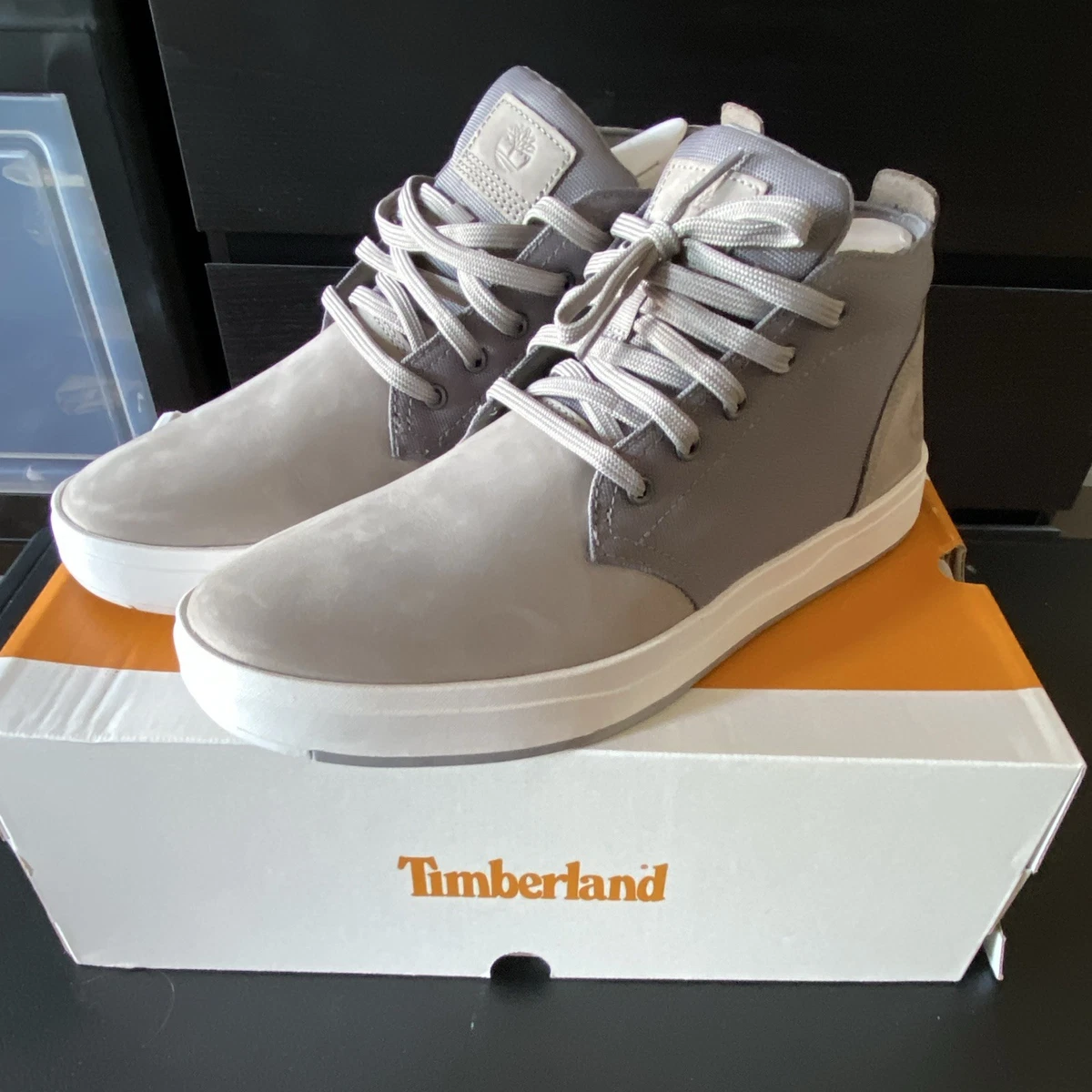 Timberland Gray Nubuck Leather Chukka Sneakers Mid Top Casual Shoes Size 10.5 Men main image 3