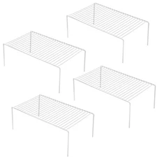 Kitchen Cabinet Shelf Organizer Set of 4, Medium (13 x 9.4 inch) Metal Wire P...