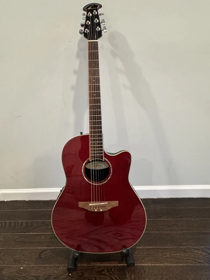 Ovation Celebrity Standard Acoustic Electric Guitar Ruby Red Great Condition  - Image 2 of 4